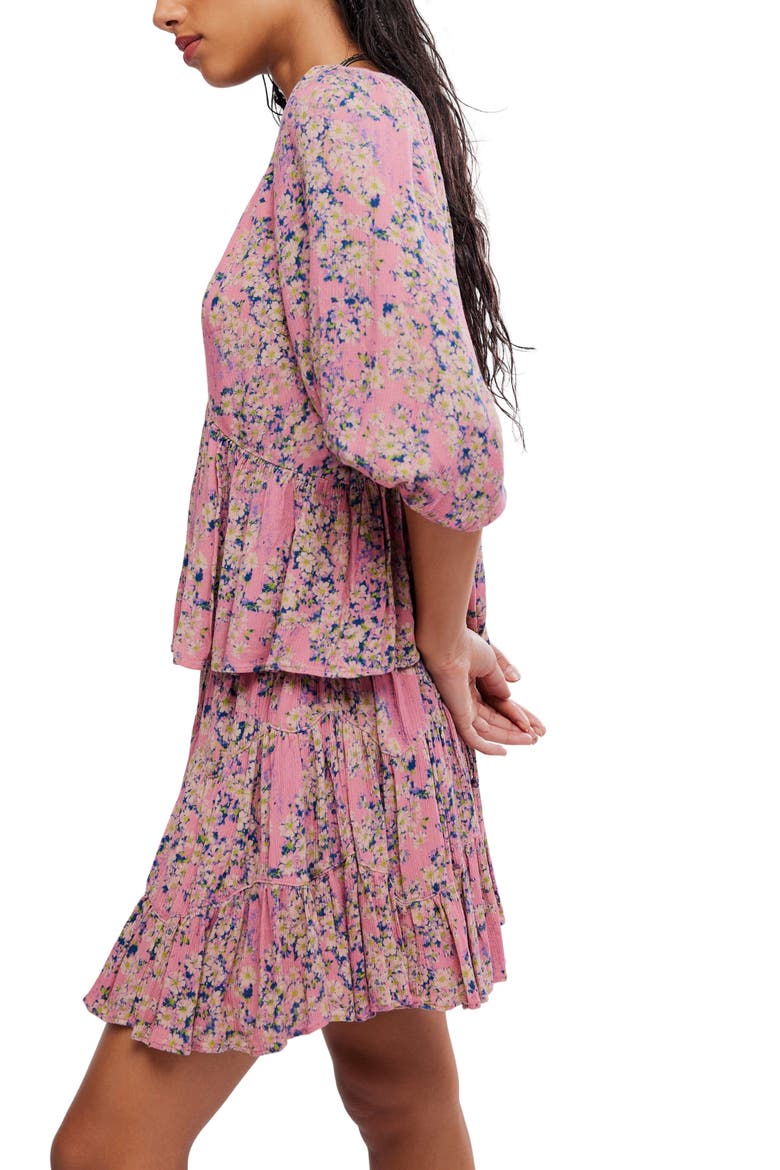 Perishing Floral Print Blouse & Skirt Set, Alternate, color, PINK COMBO