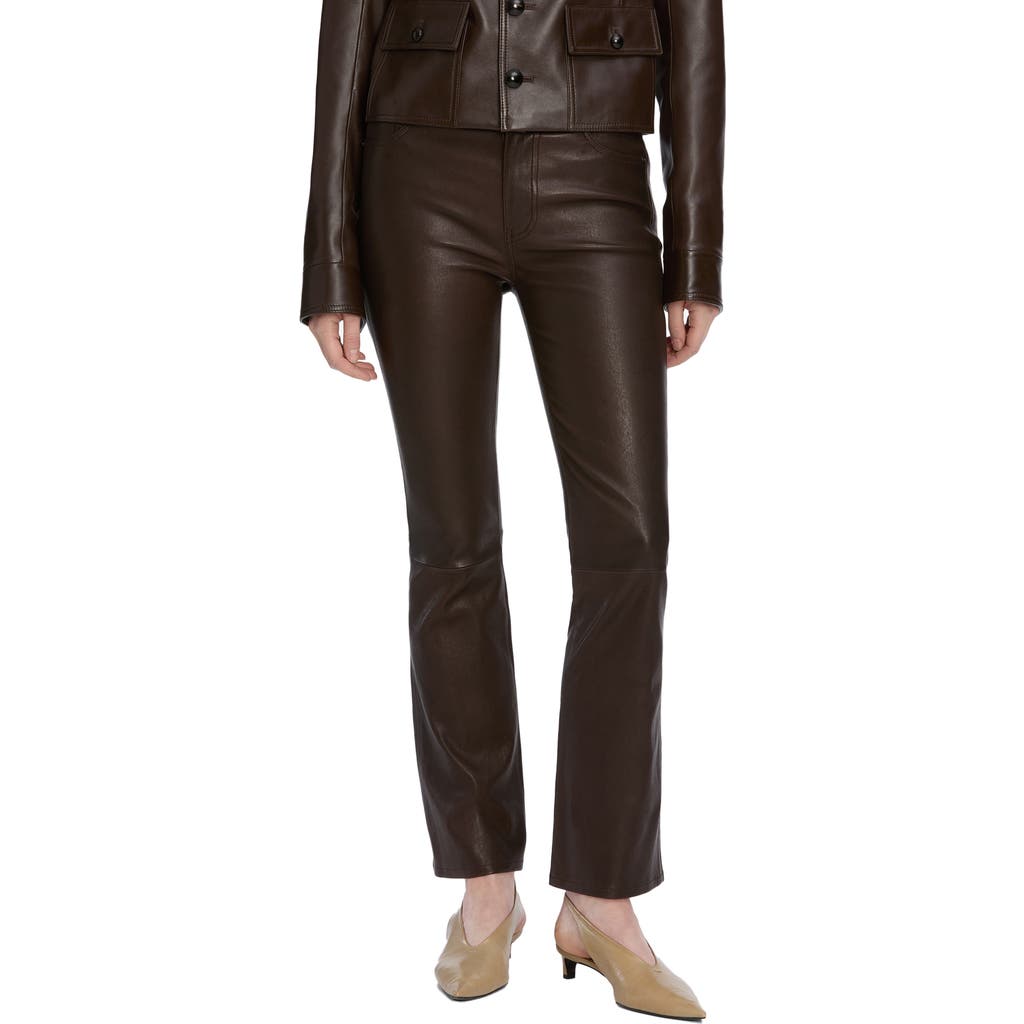 Frame Le Crop Mini Boot Velvet High Rise Jeans In Comet In Brown