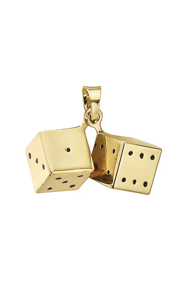 14K Gold 3D Dice Pendant, Main, color, 2TONE