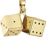BEST SILVER 14K Gold 3D Dice Pendant