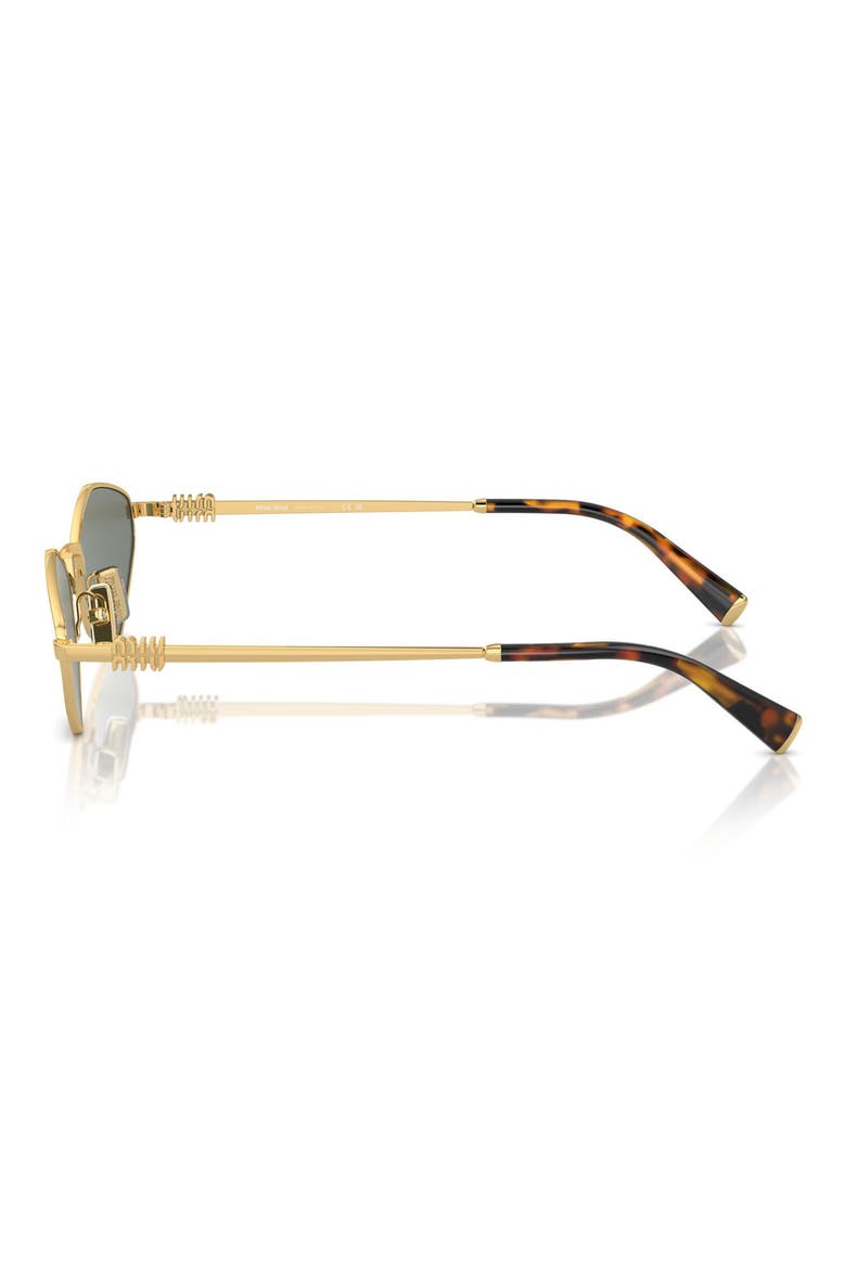 56mm Irregular Sunglasses, Alternate, color, GOLD / GREEN MIRROR / SILVER