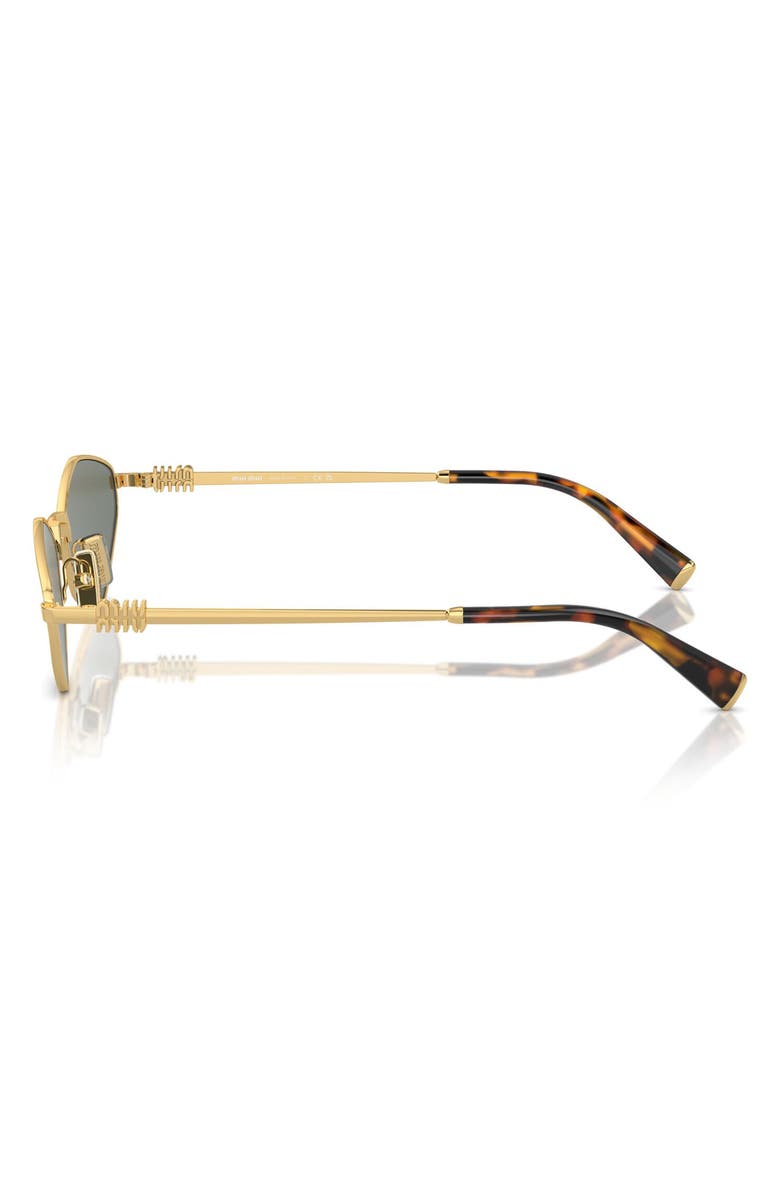 Miu Miu 56mm Irregular Sunglasses, Alternate, color, Gold / Green Mirror / Silver