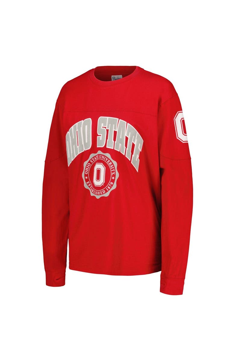 PRESSBOX Women's Pressbox Scarlet Ohio State Buckeyes Edith Long Sleeve T-Shirt, Alternate, color, Scarlet