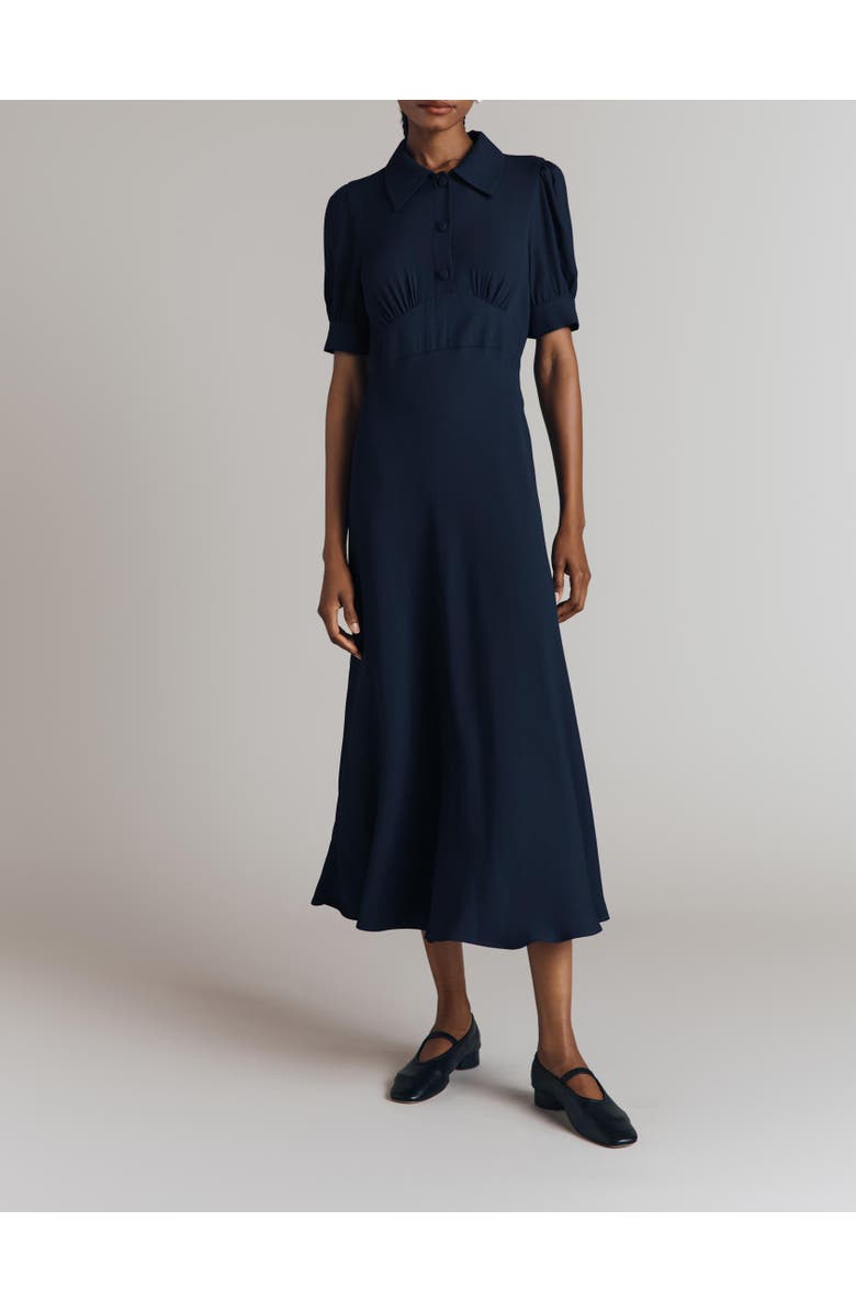 Ghost London Wilma Crepe Midi Tea Dress, Alternate, color, Navy