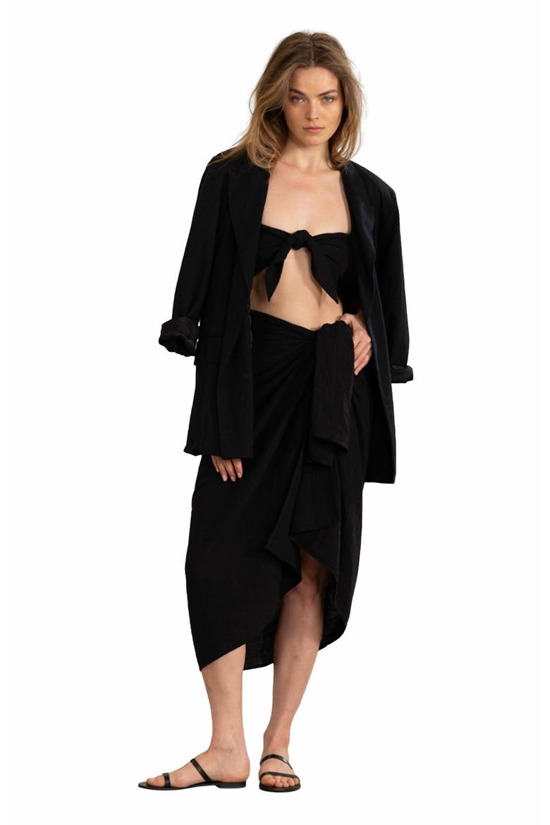Resort Swim Cover Up Pareo, Main, color, Black