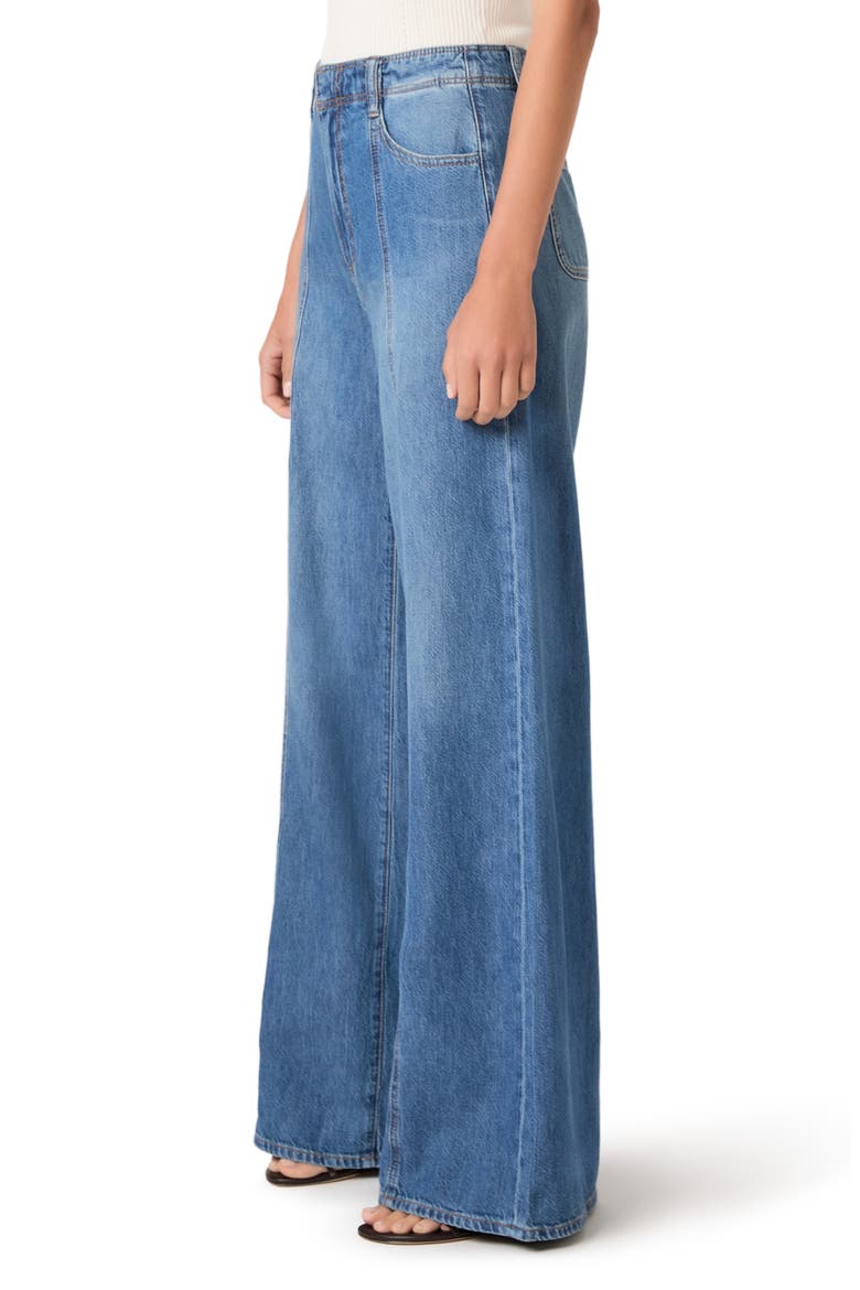 Cameron Seamed High Waist Super Wide Leg Jeans, Alternate, color, LA VERNE