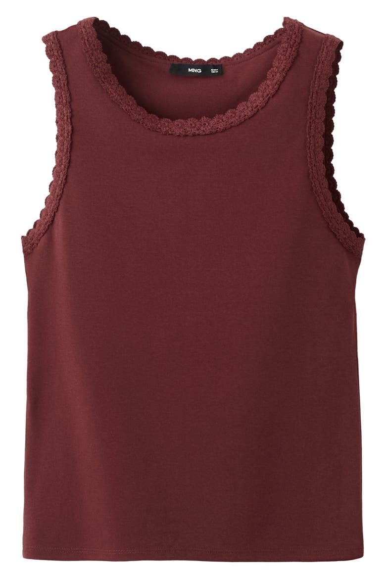 Scallop Crochet Tank, Alternate, color, BROWN