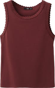 MANGO Scallop Crochet Tank