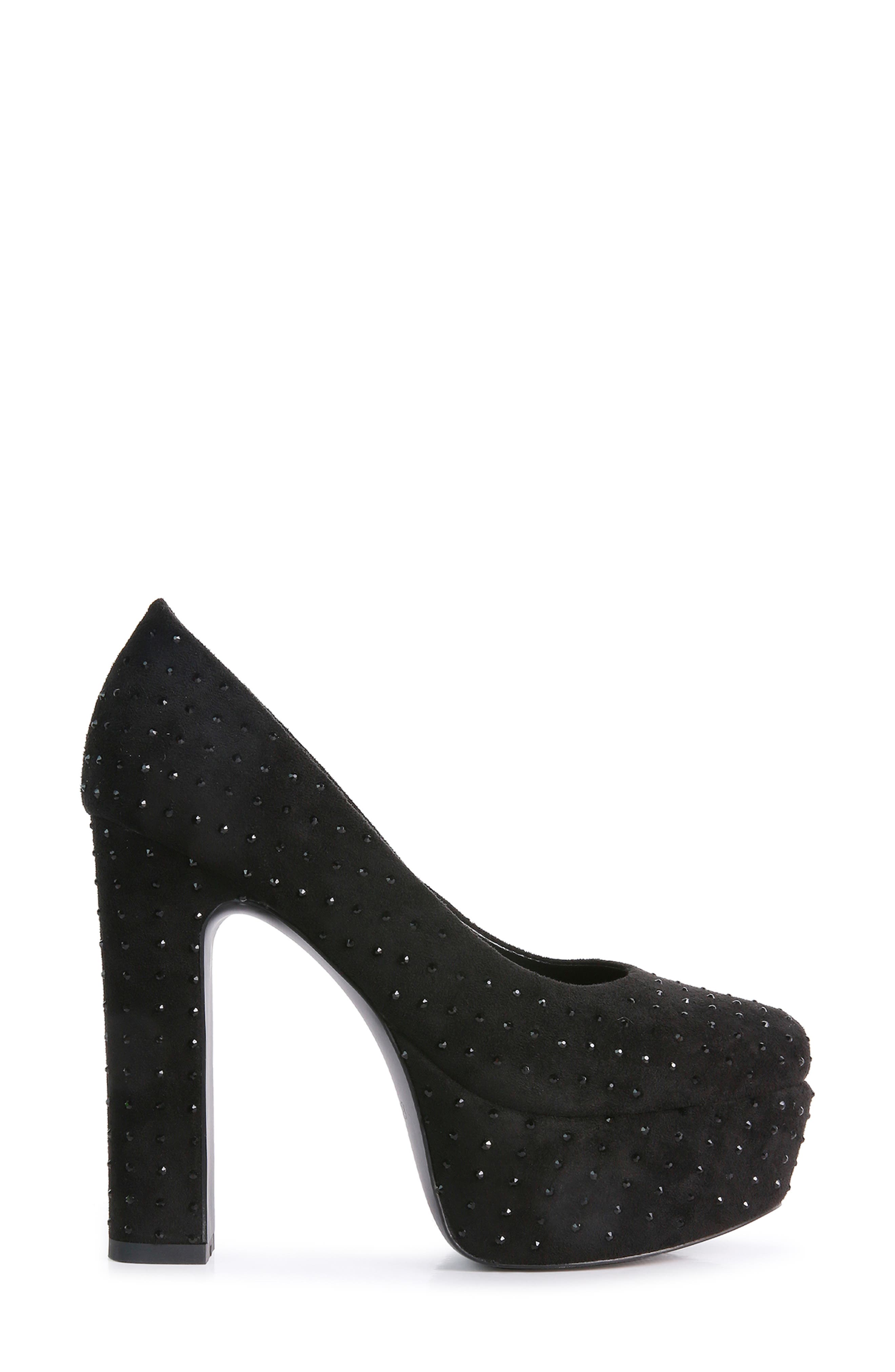 Poppins Rhinestone Platform Pump, Alternate, color, BLACK