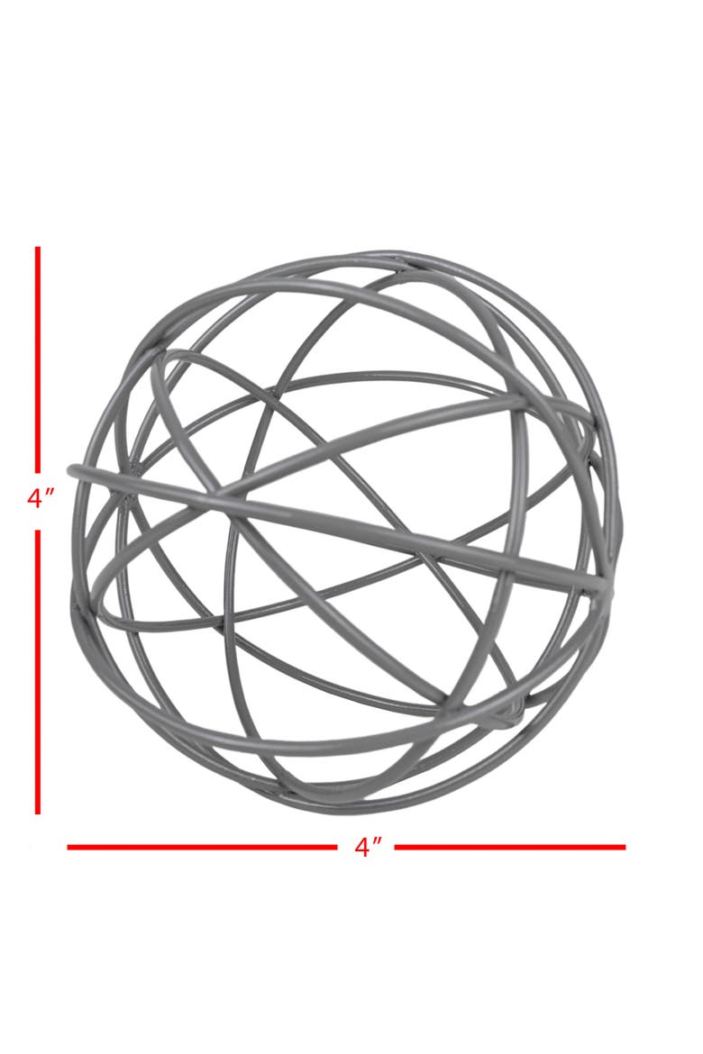 Gray Metal Orb Decorative Ball, Alternate, color, Gray