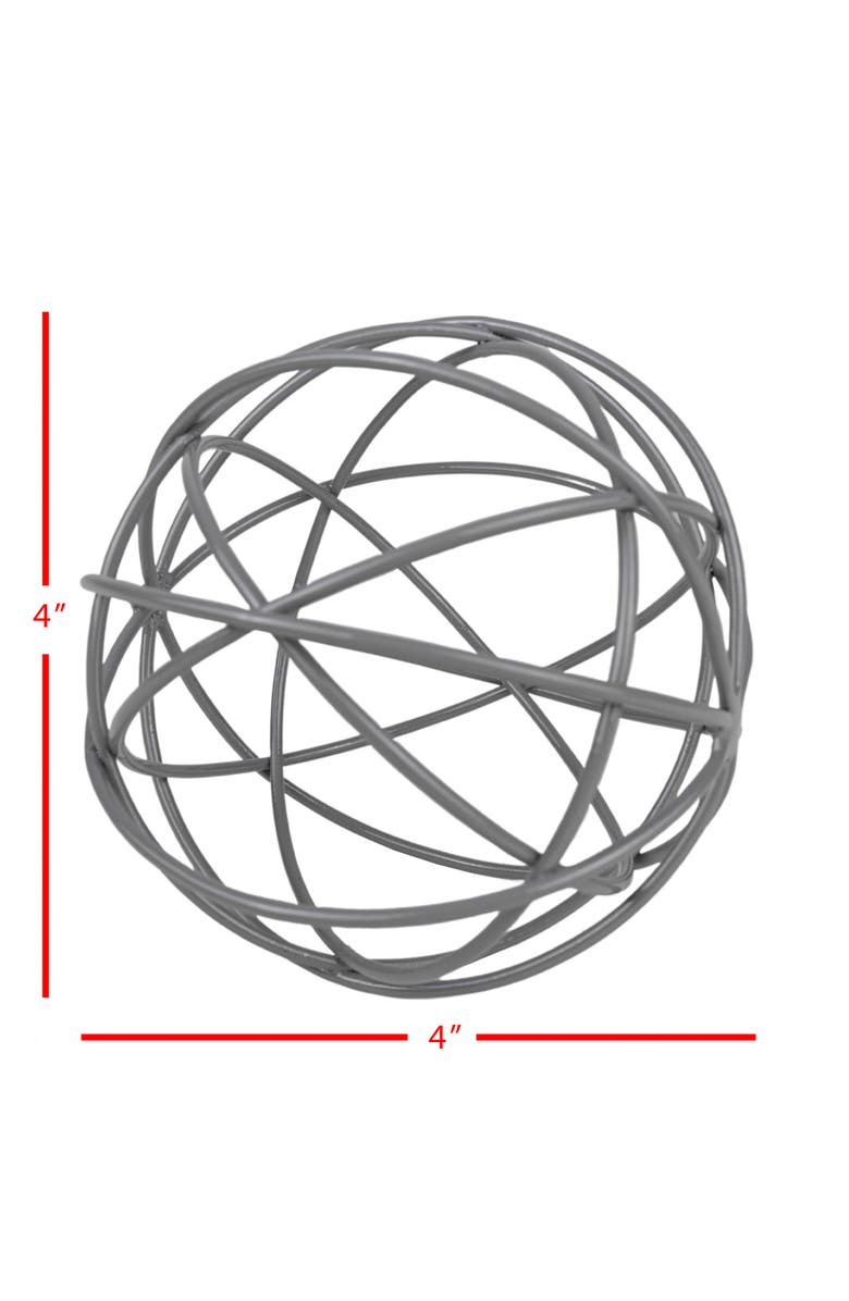 Foreside Home and Garden Gray Metal Orb Decorative Ball, Alternate, color, Gray