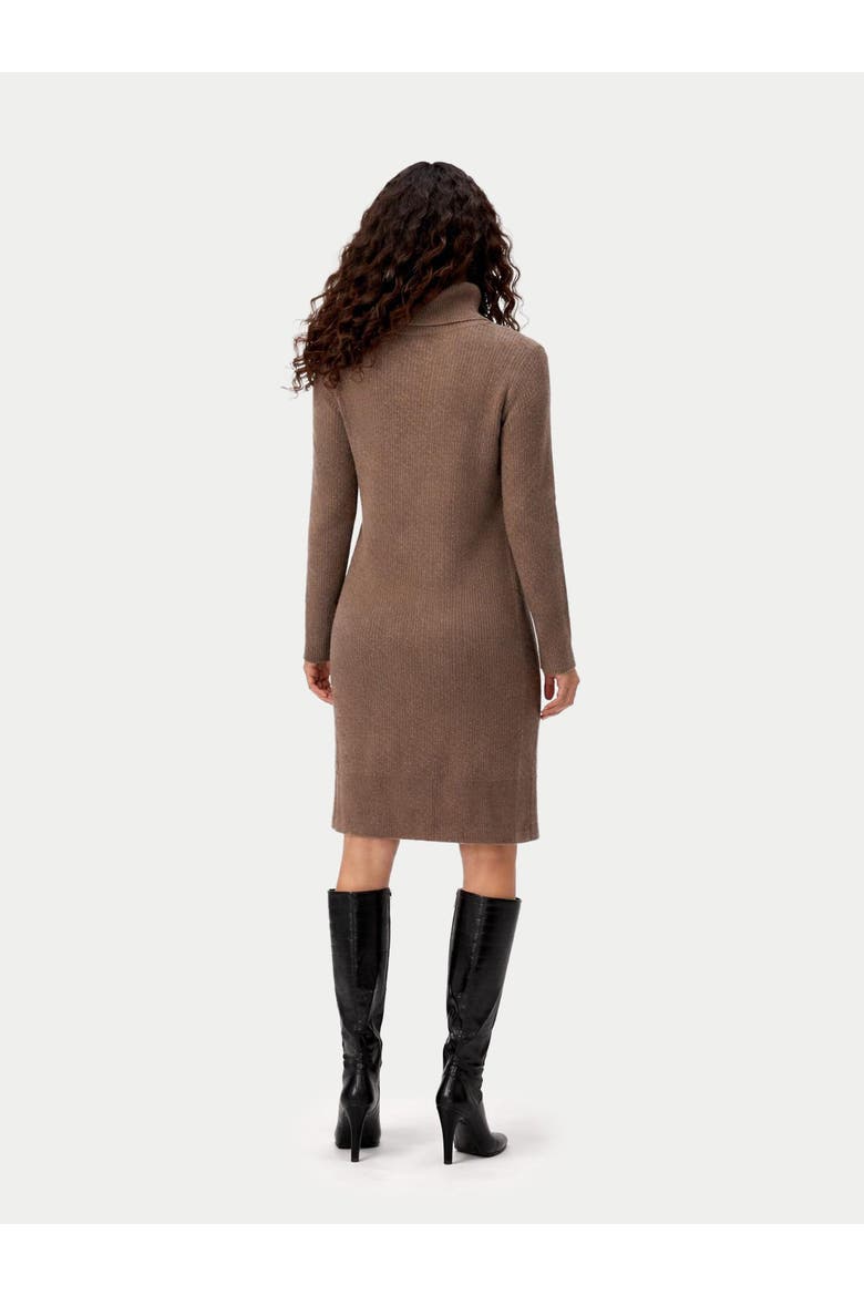 Seamless T-Neck Cashmere Dress, Alternate, color, taupe