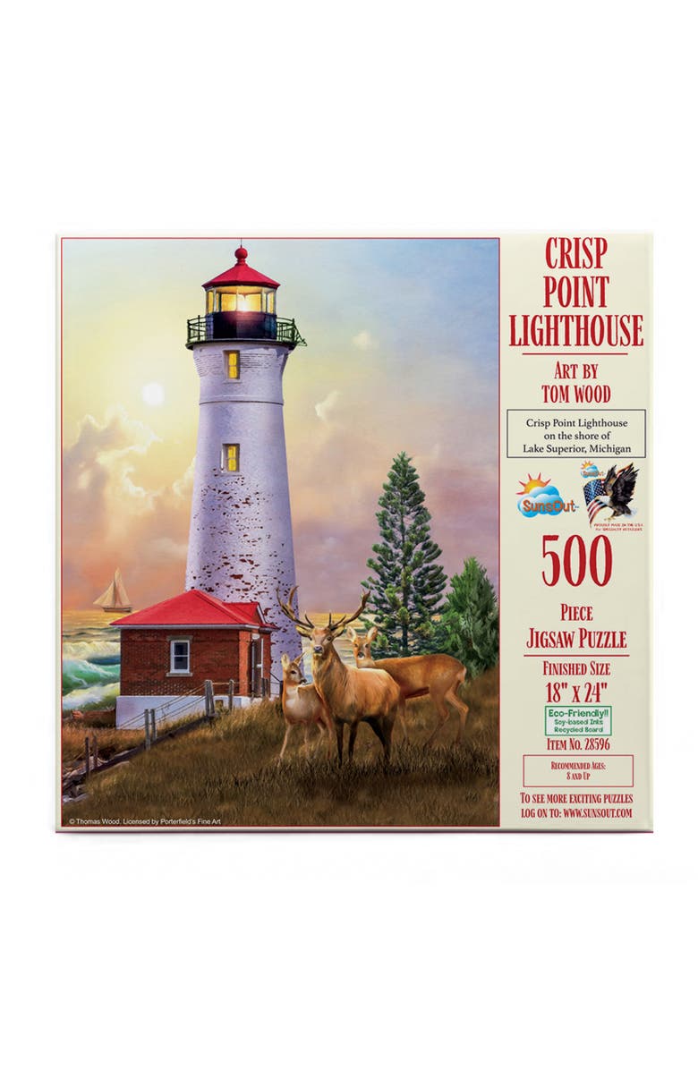 Sunsout Crisp Point Lighthouse 500 piece Jigsaw Puzzle for Adults, Alternate, color, Multicolor