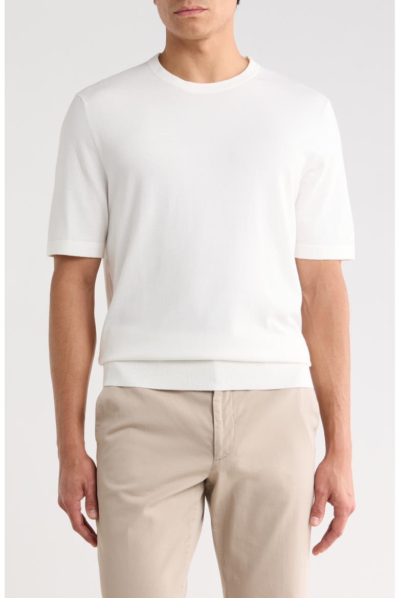 Crewneck Knit T-Shirt, Main, color, EGRET