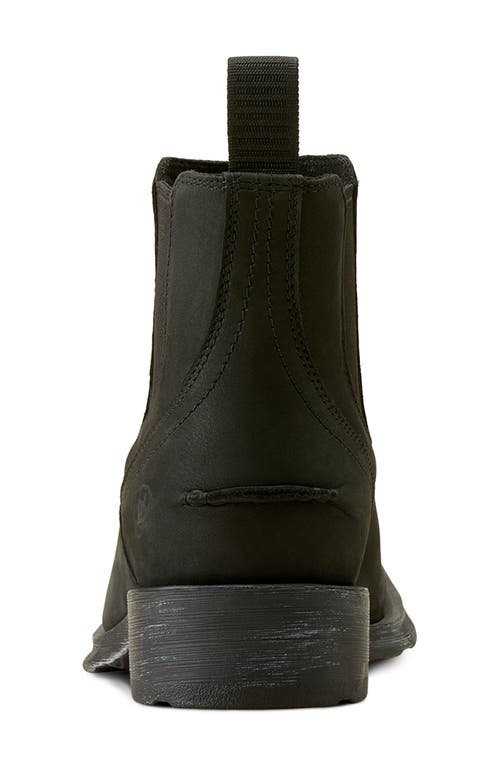 Ariat Midtown Rambler Square Toe Western Chelsea Boot In Matte Black
