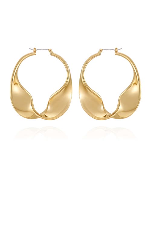 Vince Camuto Gold-tone Sculptural Twisted Hoop Earrings In Gold