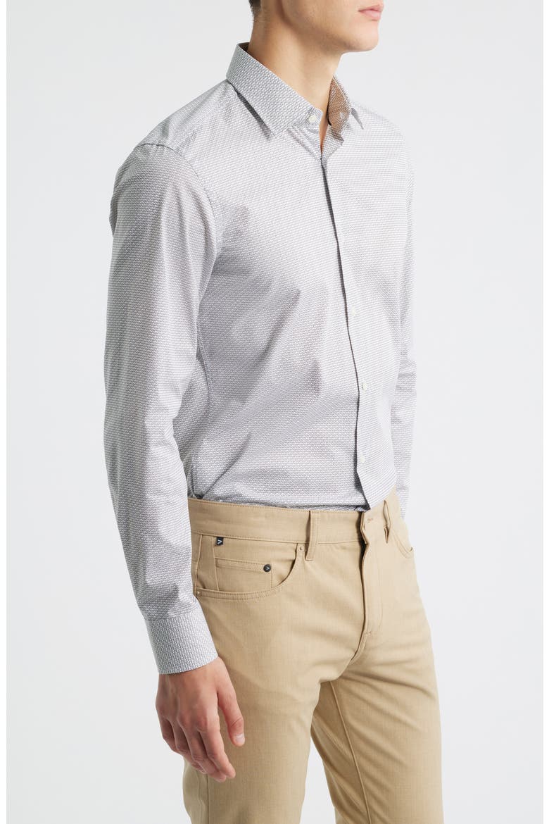 Hank Slim Fit Martini Print Stretch Cotton Dress Shirt, Alternate, color, WHITE