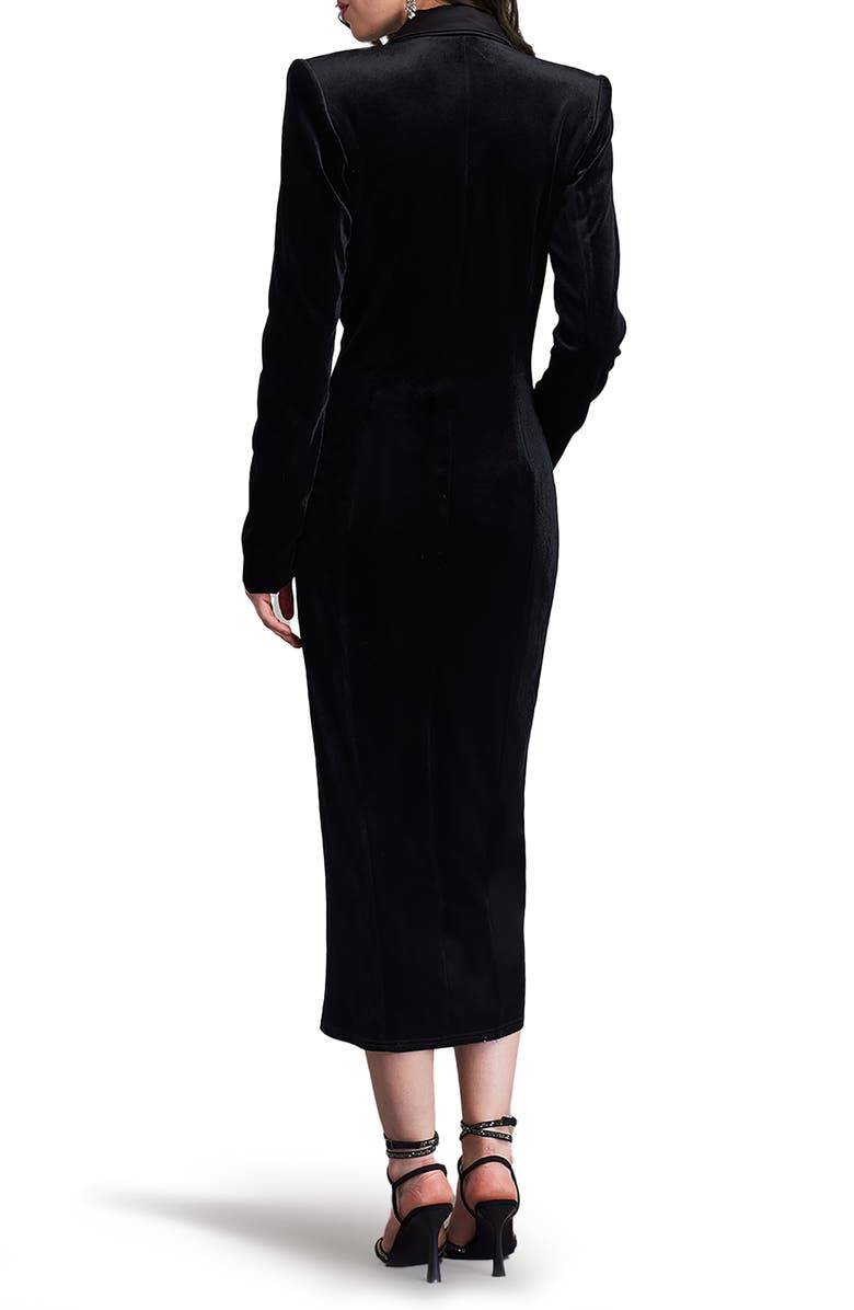 Tadashi Shoji Atike Long Sleeve Velvet Cocktail Tuxedo Dress, Alternate, color, 