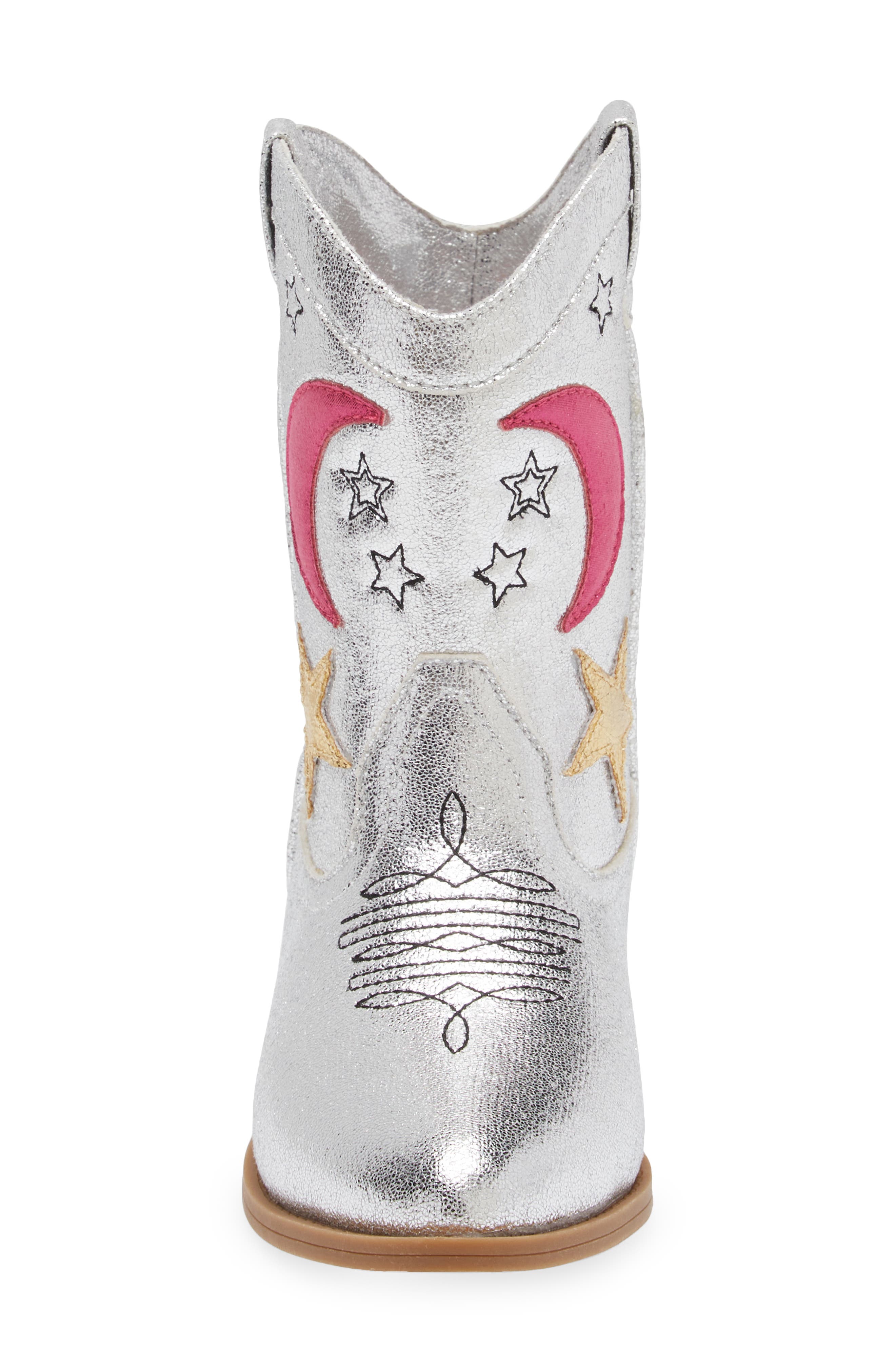 Tucker + Tate Spring Metallic Western Boot, Alternate, color, Silver Multi