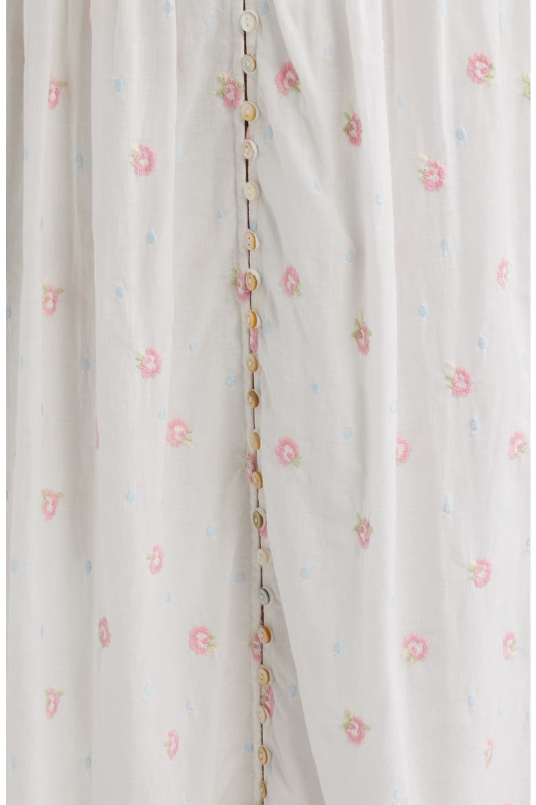 Cerys Floral Lace Detail Cotton Maxi Dress, Alternate, color, OPTIC WHITE