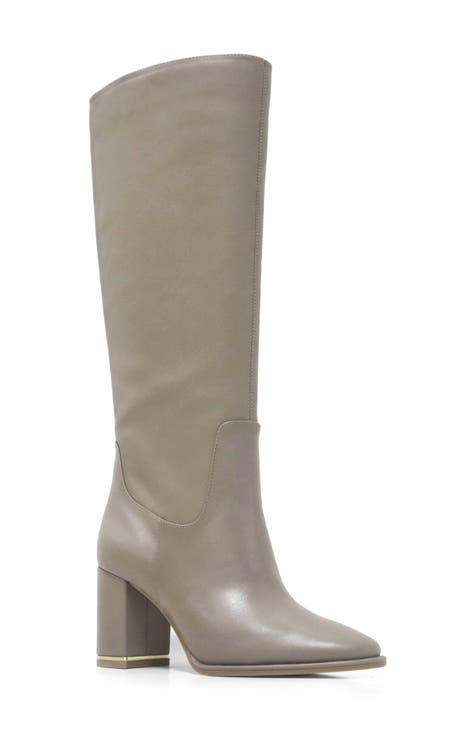 Grey knee high boots online