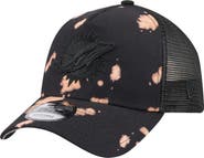 New Era Men's New Era Black Miami Dolphins Bleached 9FORTY A-Frame Adjustable Hat