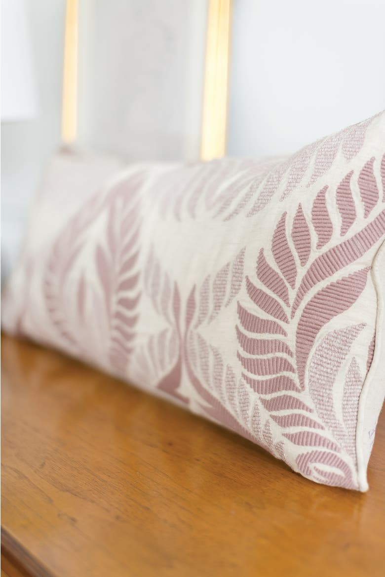 Olivia Embroidered Throw Pillow, Alternate, color, Pink