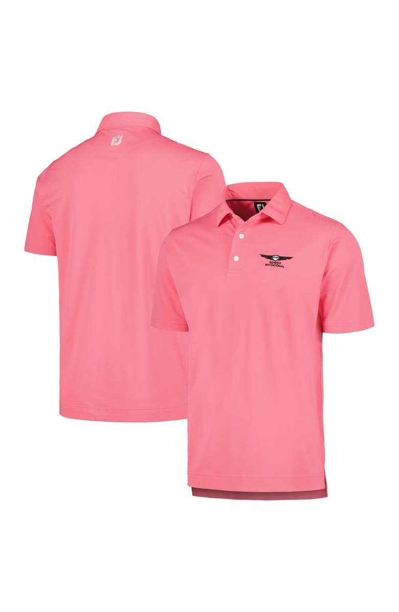 FOOTJOY Men's FootJoy Pink Genesis Invitational ProDry Stretch Pique Solid Polo, Main, color, 
