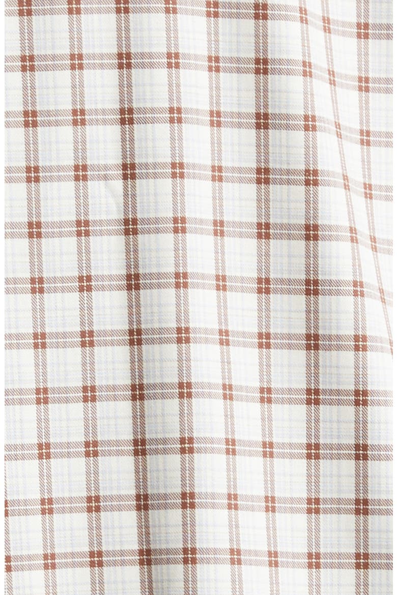 Plaid Cotton & Wool Button-Up Shirt, Alternate, color, WHITE/ BROWN