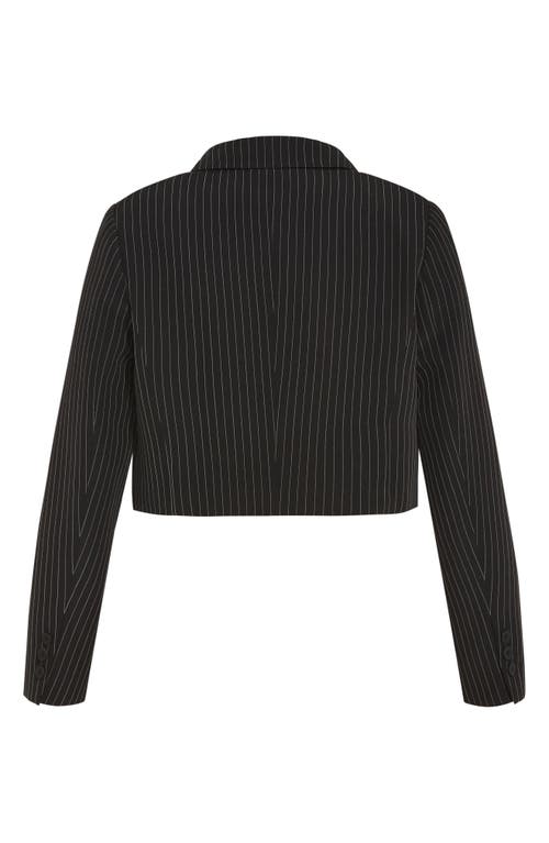 City Chic Alayah Stripe Crop Jacket In Gray