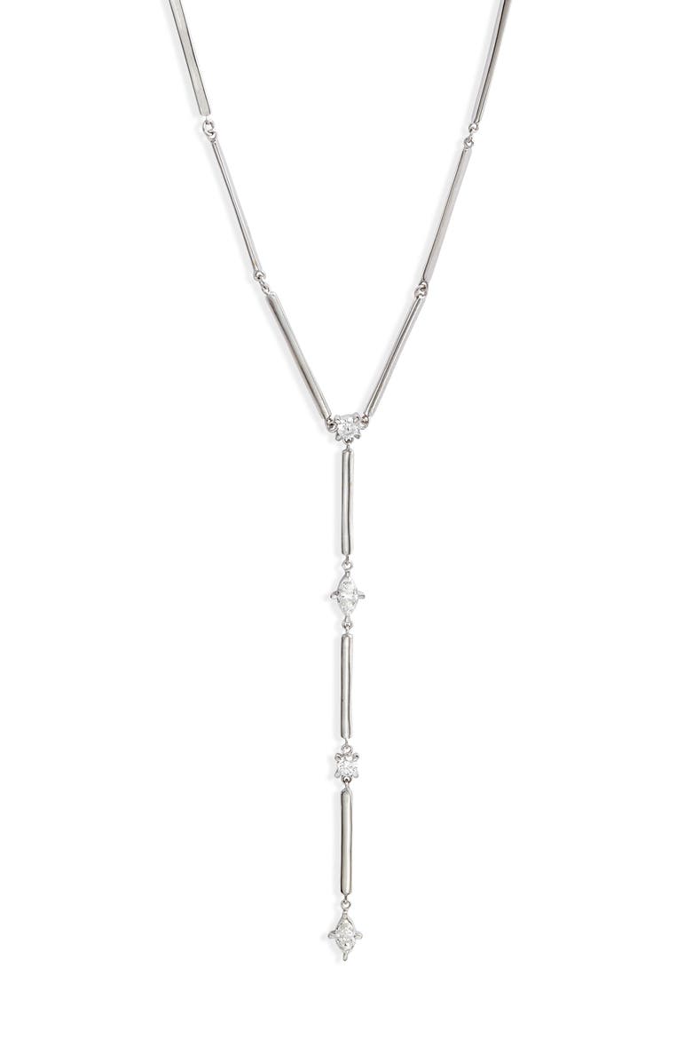 Aviva Drop Diamond Pendant Y-Necklace (Nordstrom Exclusive), Main, color, 18K WHITE GOLD