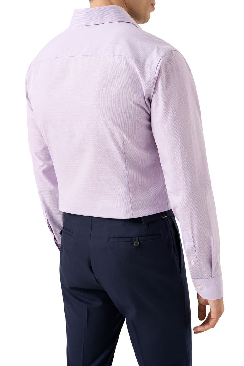 Slim Fit Purple Check Cotton Dobby Dress Shirt, Alternate, color, LIGHT PURPLE