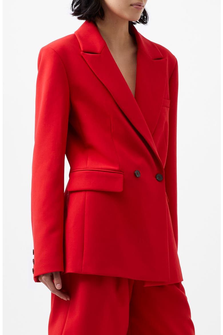 Double Breasted Peak Lapel Blazer, Alternate, color, MARS RED