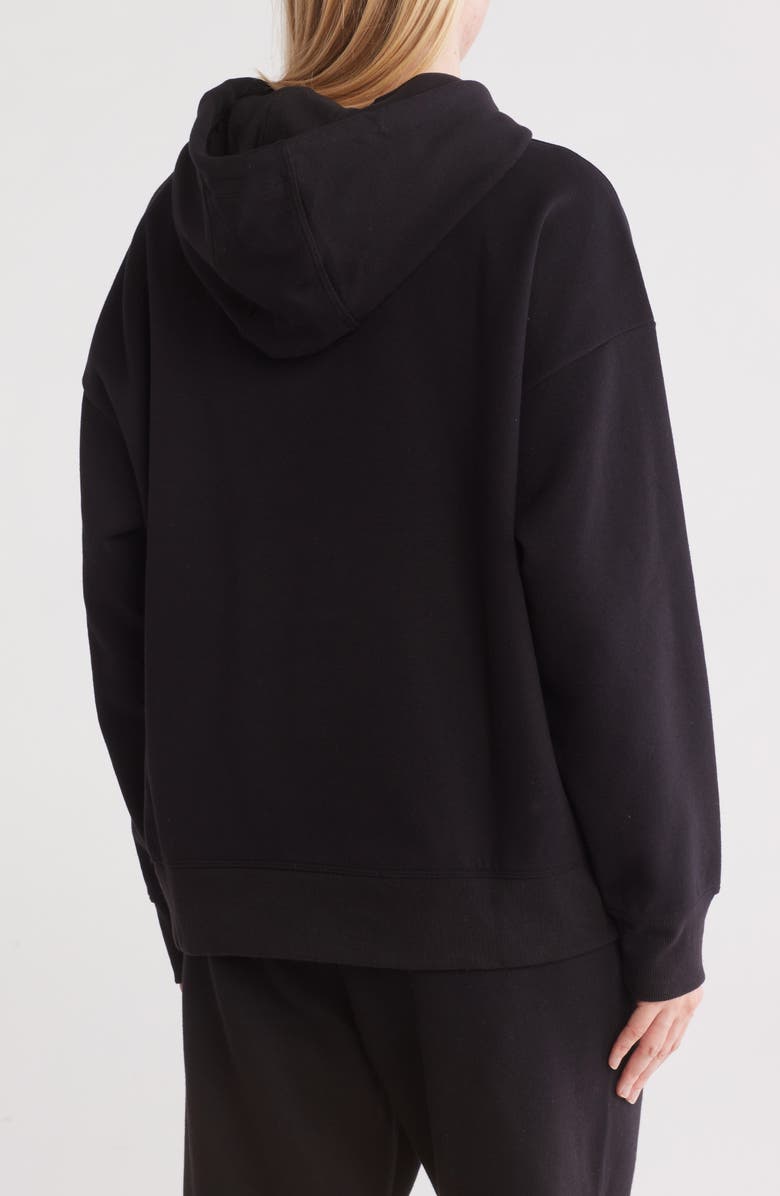 DKNY Logo Patch Fleece Hoodie, Alternate, color, 
