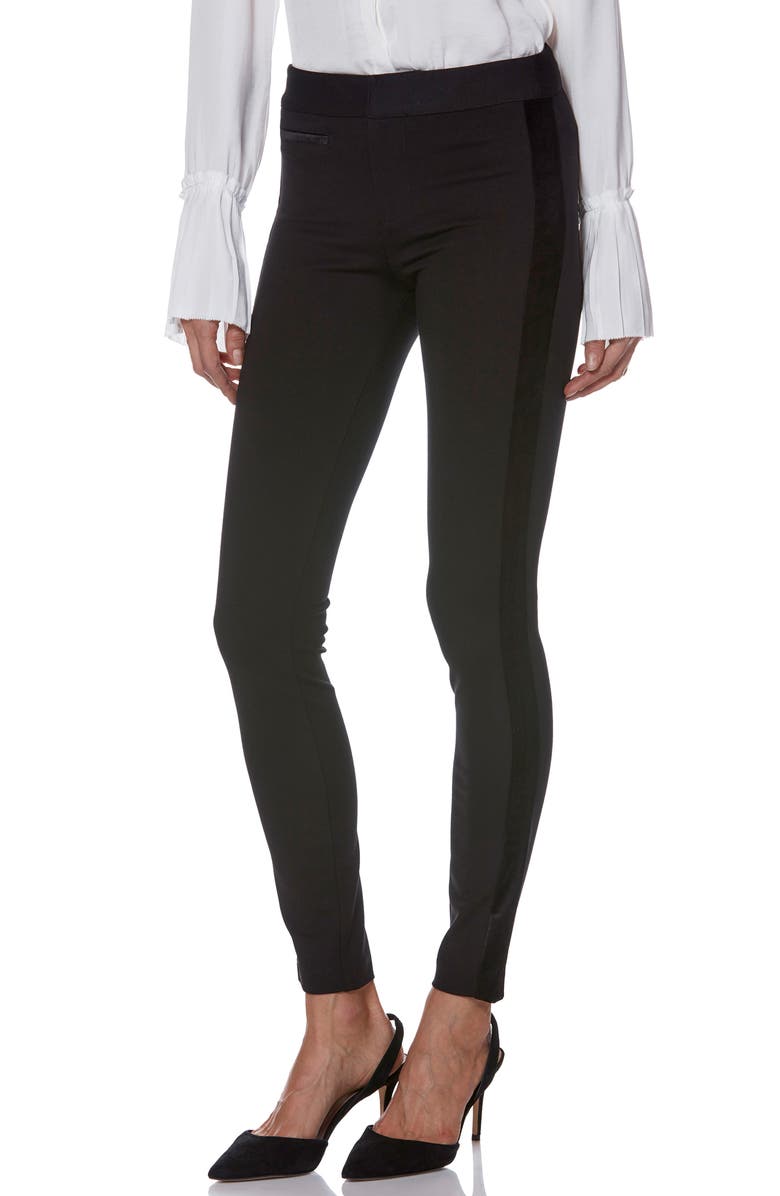 PAIGE Tereza Velvet Side Stripe Slim Pants, Main, color, 