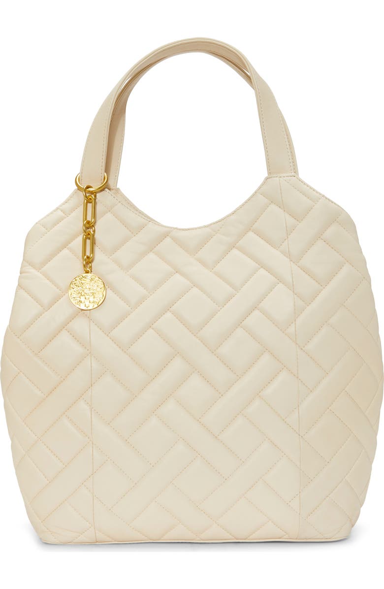 Vince Camuto Kisho Quilted Leather Shoulder Bag, Main, color, Warm Vanilla