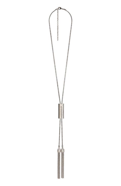 Long Brass Tassel Necklace