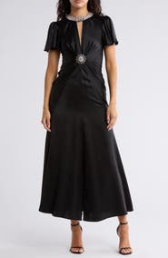 Cinq à Sept Sharma Short Sleeve Silk Maxi Dress