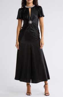 Cinq à Sept Sharma Short Sleeve Silk Maxi Dress