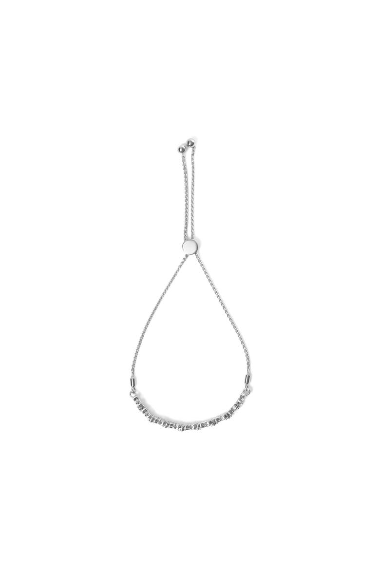 Silver 1/4 Cttw Diamond Marquise Shaped Link Adjustable Bolo Bracelet, Alternate, color, White