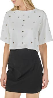 Endless Rose Rhinestone Crop T-Shirt