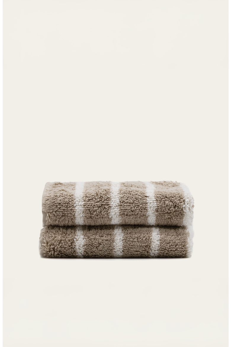 Ultraplush Australian Cotton 2-piece Washcloth Set, Main, color, Striped Tan