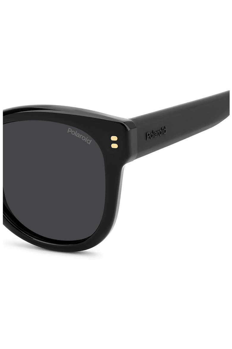 50mm Polarized Round Sunglasses, Alternate, color, BLACK/ GREY