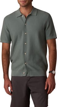 The Normal Brand BreezeKnit Short Sleeve Button-Up Shirt