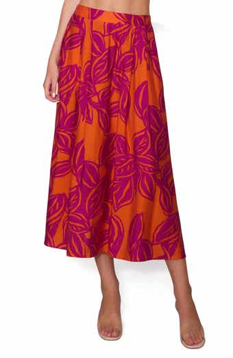 MELLODAY Floral Print Midi Skirt