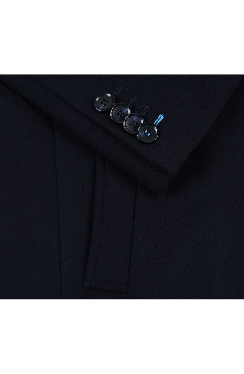 English Laundry Wool Blend 3-Button Three-Quarter Length Top Coat, Alternate, color, Navy