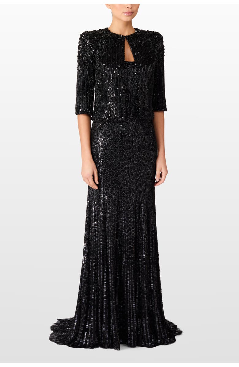 Jenny Packham Gaia Jacket, Alternate, color, Liquorice