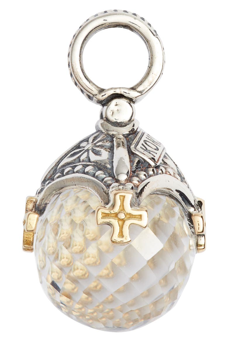 Pythia Round Crystal Cross Pendant, Alternate, color, SILVER/ CRYSTAL