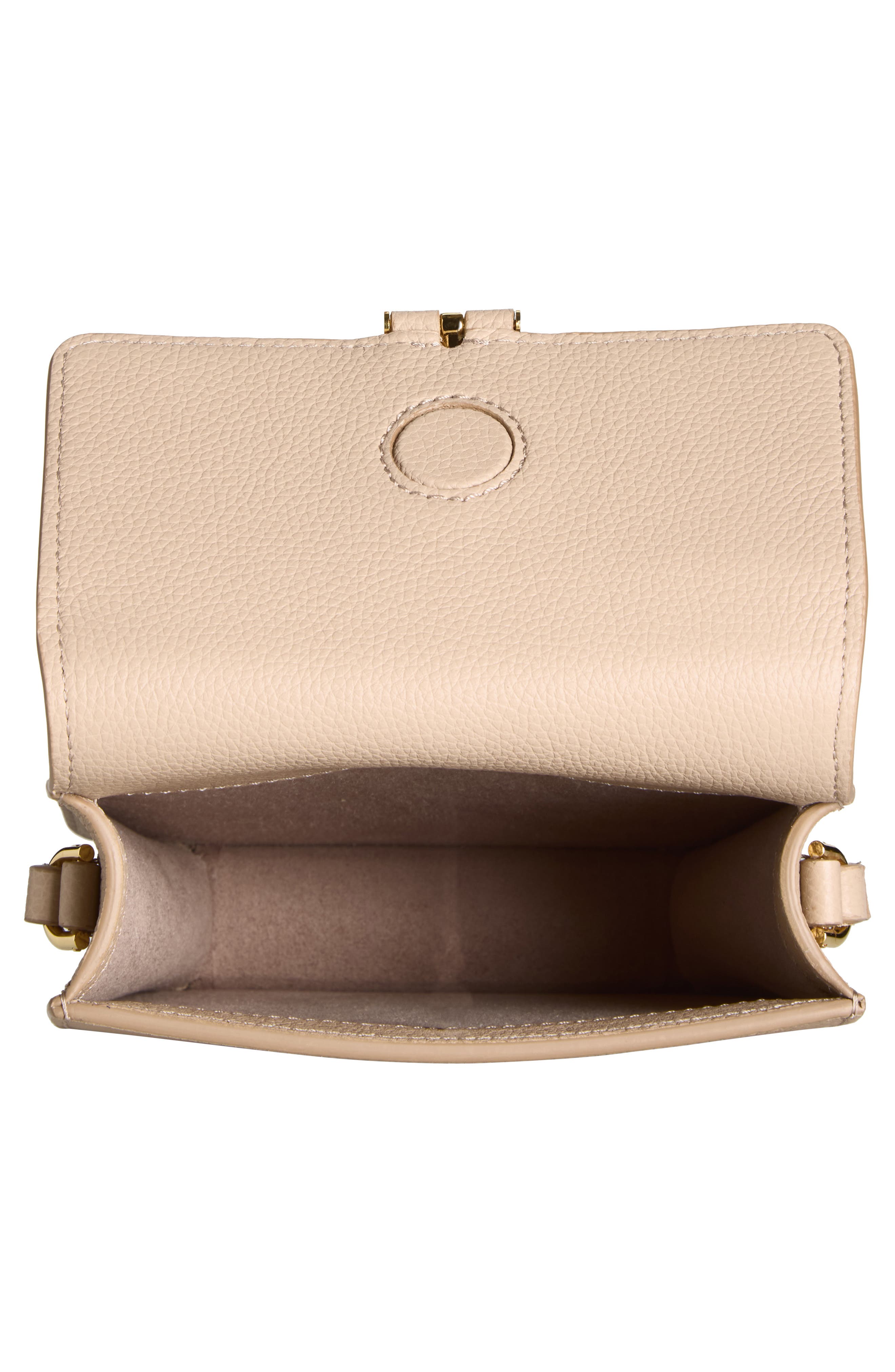 Mini Tara Grained Leather Crossbody Bag, Alternate, color, BEIGE