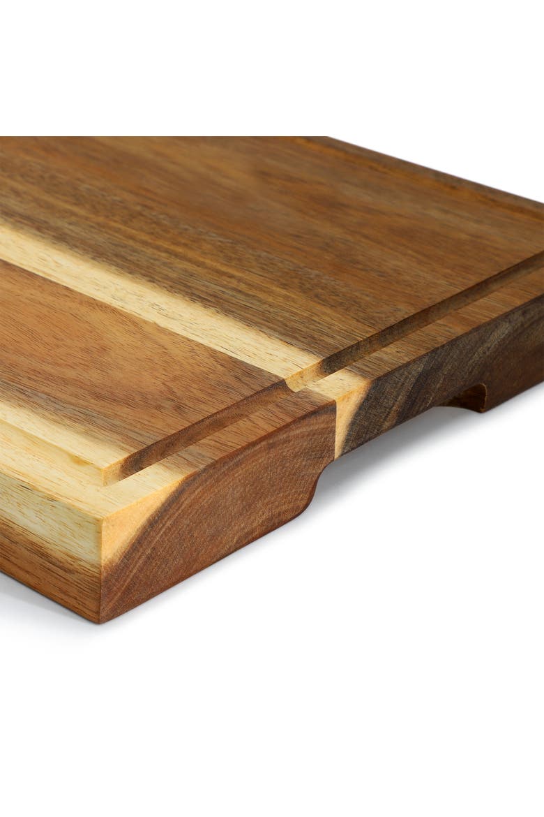 15.5 x 12 Inch Acacia Wood 1.5 Inch Thick Carving and Cutting Serving Butcher Board with Juice Groove, Alternate, color, Acacia